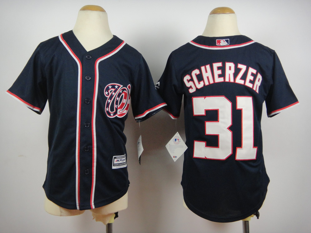 Youth Washington Nationals #31 Scherzer Blue MLB Jerseys